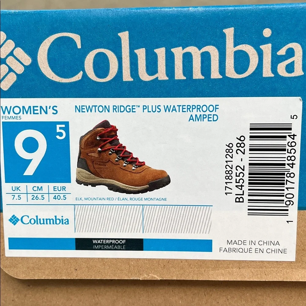 Columbia Women's Newton Ridge Plus Waterproof Boots - Brown and Red - Picture 2 of 8